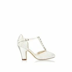 Outlet โ๏ธ Paradox London Lace 'Adelia' Trim Detail High Heel T-bar ๐ Shoes For Female โ๏ธ