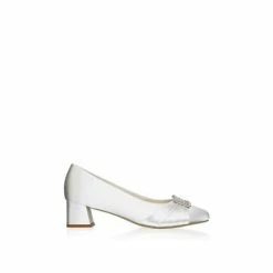 Best Pirce 🎉 Paradox London Satin 'Brittney' Wide Fit Block Heel 👟 Shoes For Female 👍