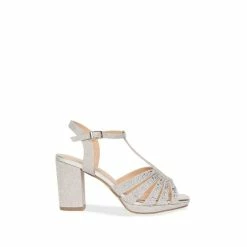 Deals 😉 Paradox London Glitter 'Tori' E Wide Fit Platform 🩴 Sandals For Female ⭐