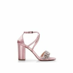 Best deal ⭐ Paradox London Satin &apos;Hira&apos; Embroidered High Block Heel 🩴 Sandals For Female 👍