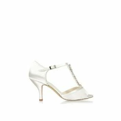 Buy 🤩 Paradox London Satin And Lace 'Beth' High Heel Crystal T-bar 👟 Shoes For Female ❤️