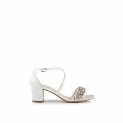 Budget ❤️ Paradox London Satin 'Evangeline' Low Heel Ankle Strap 🩴 Sandal For Female 🤩