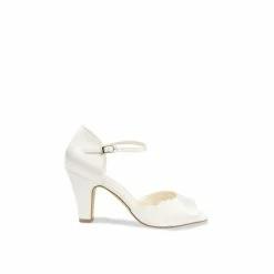 Discount 🥰 Paradox London Satin &apos;Kyrie&apos; High Block Heel Ankle Strap Peep Toe 🩴 Sandals For Female 🤩