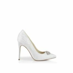 Hot Sale ✔️ Paradox London Lace &apos;Florida&apos; High Heel Trim Detail Court 👟 Shoes For Female 🎉