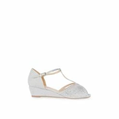 Flash Sale 😍 Paradox London Glitter &apos;Janelle&apos; Wide Fit Wedge 🩴 Sandals For Female ❤️