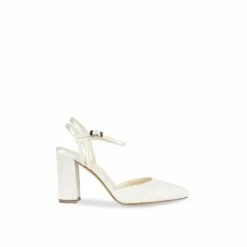 Cheapest 🤩 Paradox London Satin And Lace 'Fauna' High Block Heel Court 👟 Shoes For Female ❤️