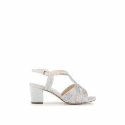 Cheapest ✔️ Paradox London Glitter &apos;Nadia&apos; Wide Fit Block Heel 🩴 Sandals For Female 👍
