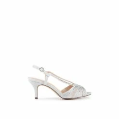 Cheapest 💯 Paradox London Glitter &apos;Mason&apos; Mid Heel Sling Back 🩴 Sandal For Female ❤️