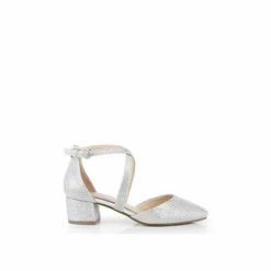 Best reviews of 😍 Paradox London Glitter &apos;Francis&apos; Mid Block Heel Wide Fit Court 👟 Shoes For Female 👏