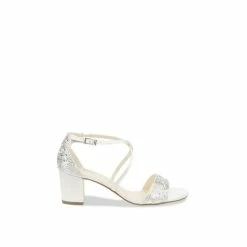 Cheapest ⭐ Paradox London Satin 'Ember' Mid Block Heel Ankle Strap 🩴 Sandals For Female 💯