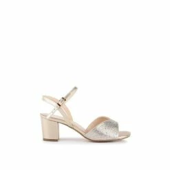 Coupon 😉 Paradox London Glitter &apos;Nikita&apos; Wide Fit Block Heel 🩴 Sandals For Female 💯