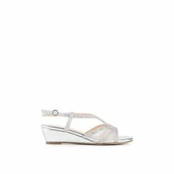 Budget 💯 Paradox London Glitter &apos;Justine&apos; Low Heel Wedge 🩴 Sandals For Female 🤩